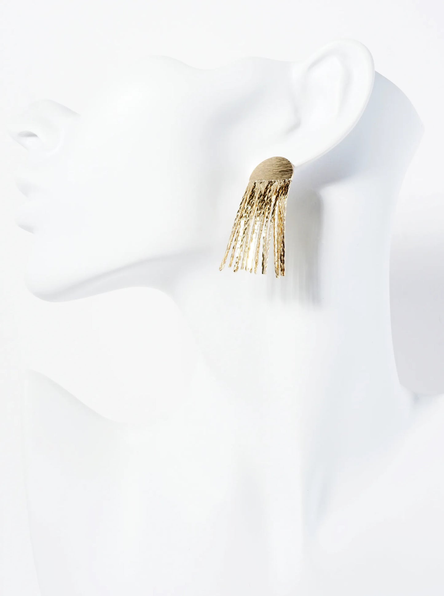 14K-Gold-Dipped Chain Drop Geometric Drop Earrings