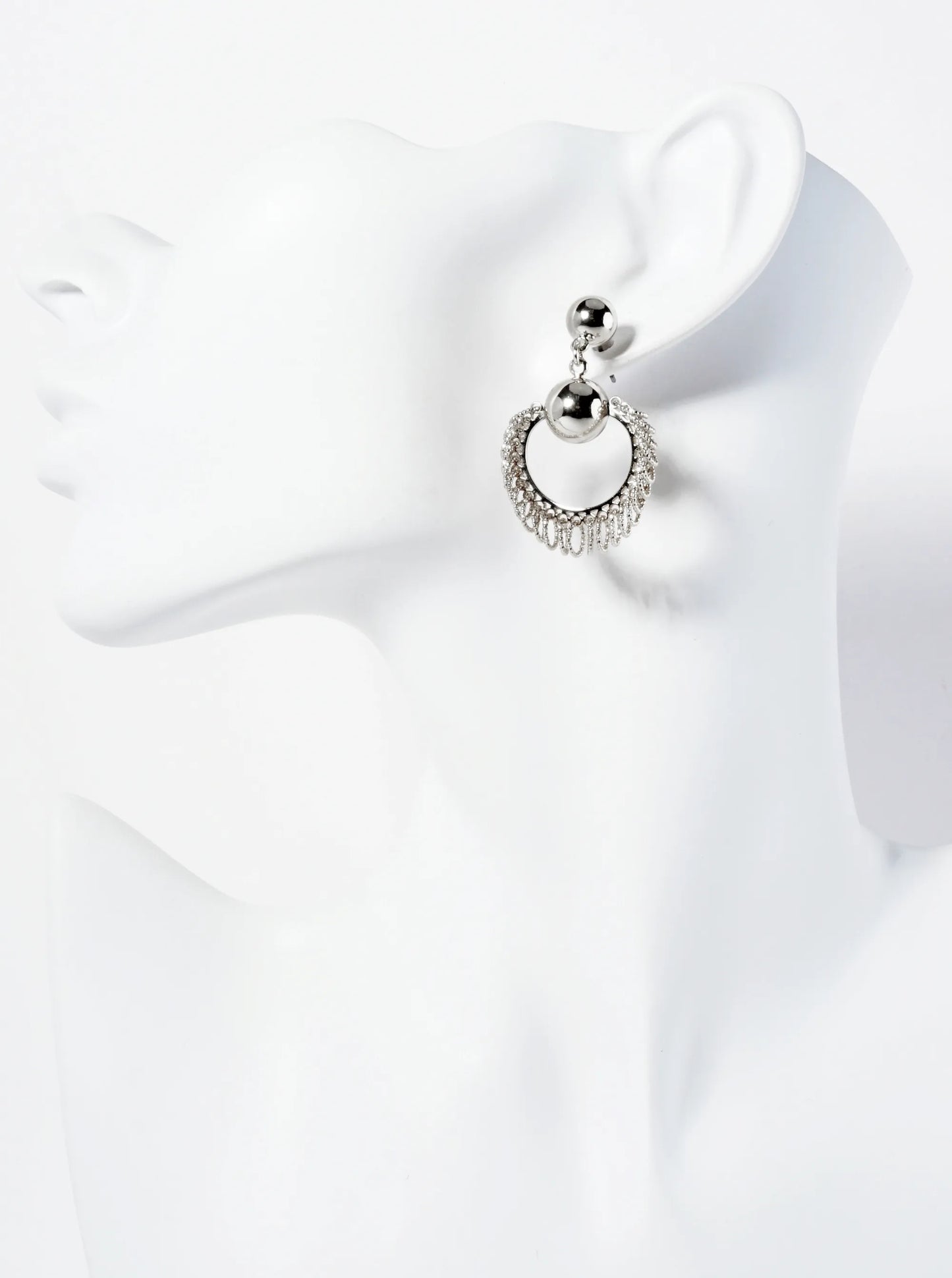 14K-Gold-Dipped Circle Drop Earrings With Stylish O-Ring Cluster