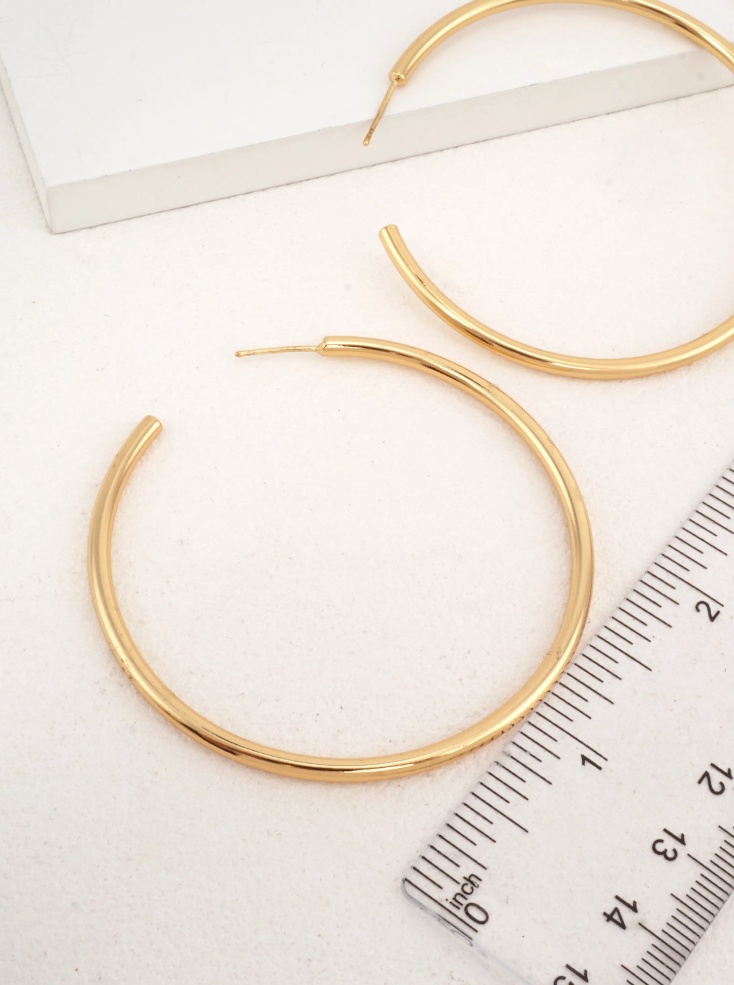 14K Gold-Dipped Classic Round Hoop Earrings 2.40in
