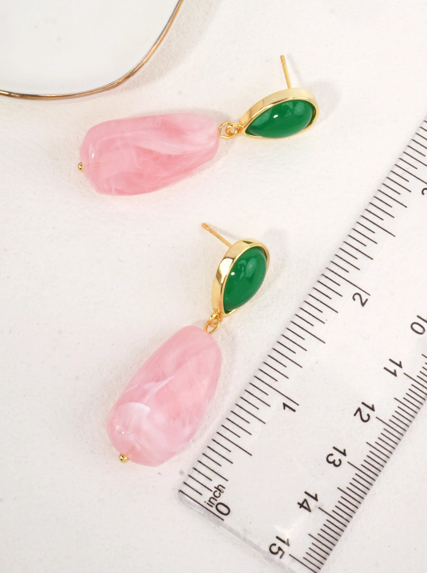 14K-Gold Dipped Color Resin Drop Earrings