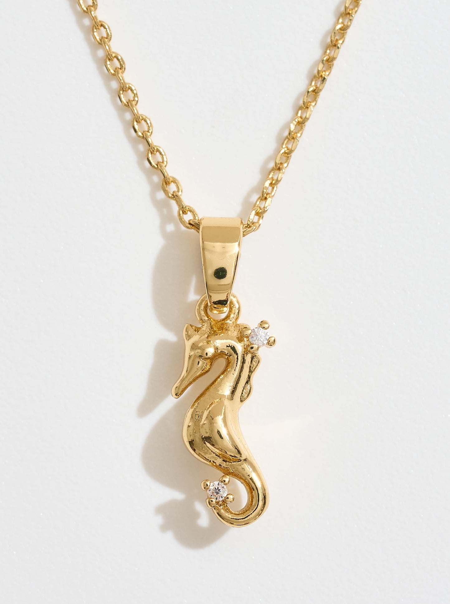 14K-Gold-Dipped Elegant Seahorse Pendant Necklace