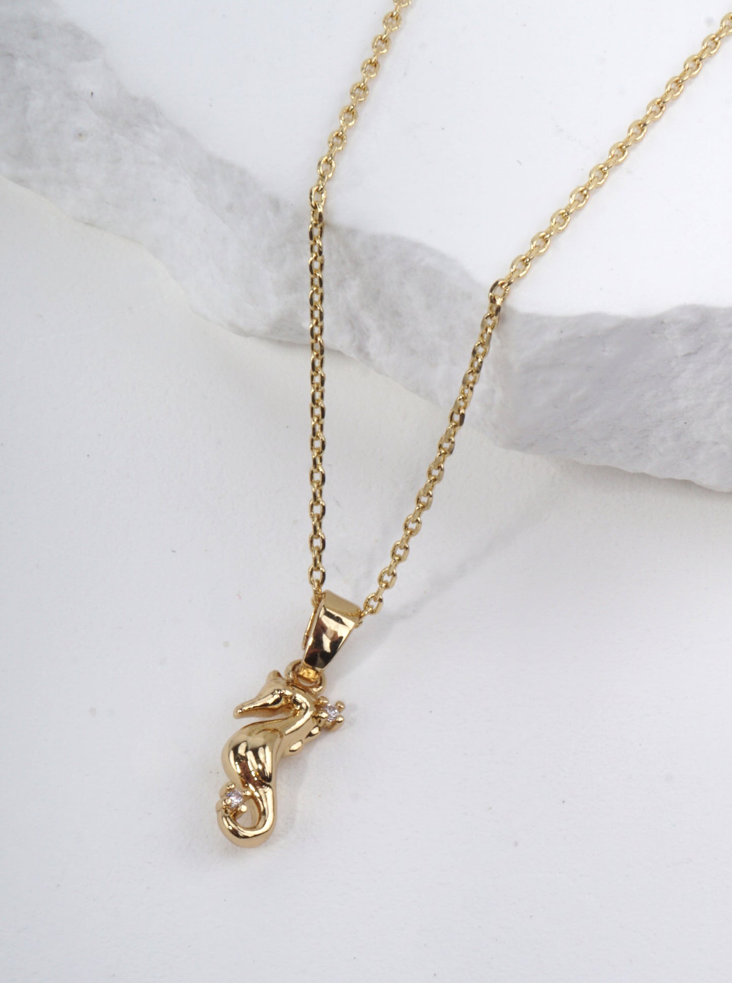 14K-Gold-Dipped Elegant Seahorse Pendant Necklace