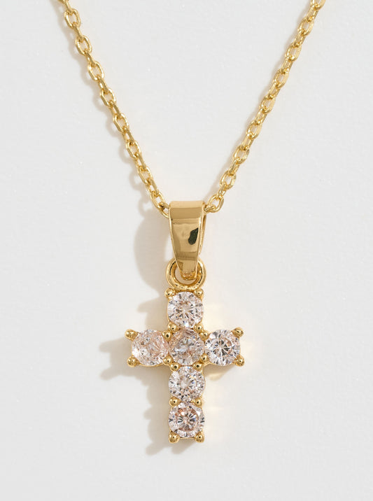 14K-Gold-Dipped Faith Inspired CZ Cross Pendant