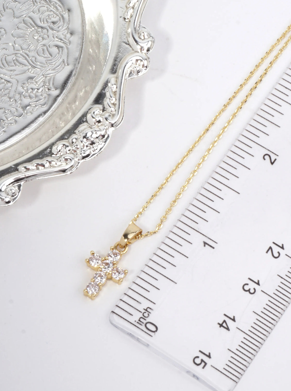 14K-Gold-Dipped Faith Inspired CZ Cross Pendant