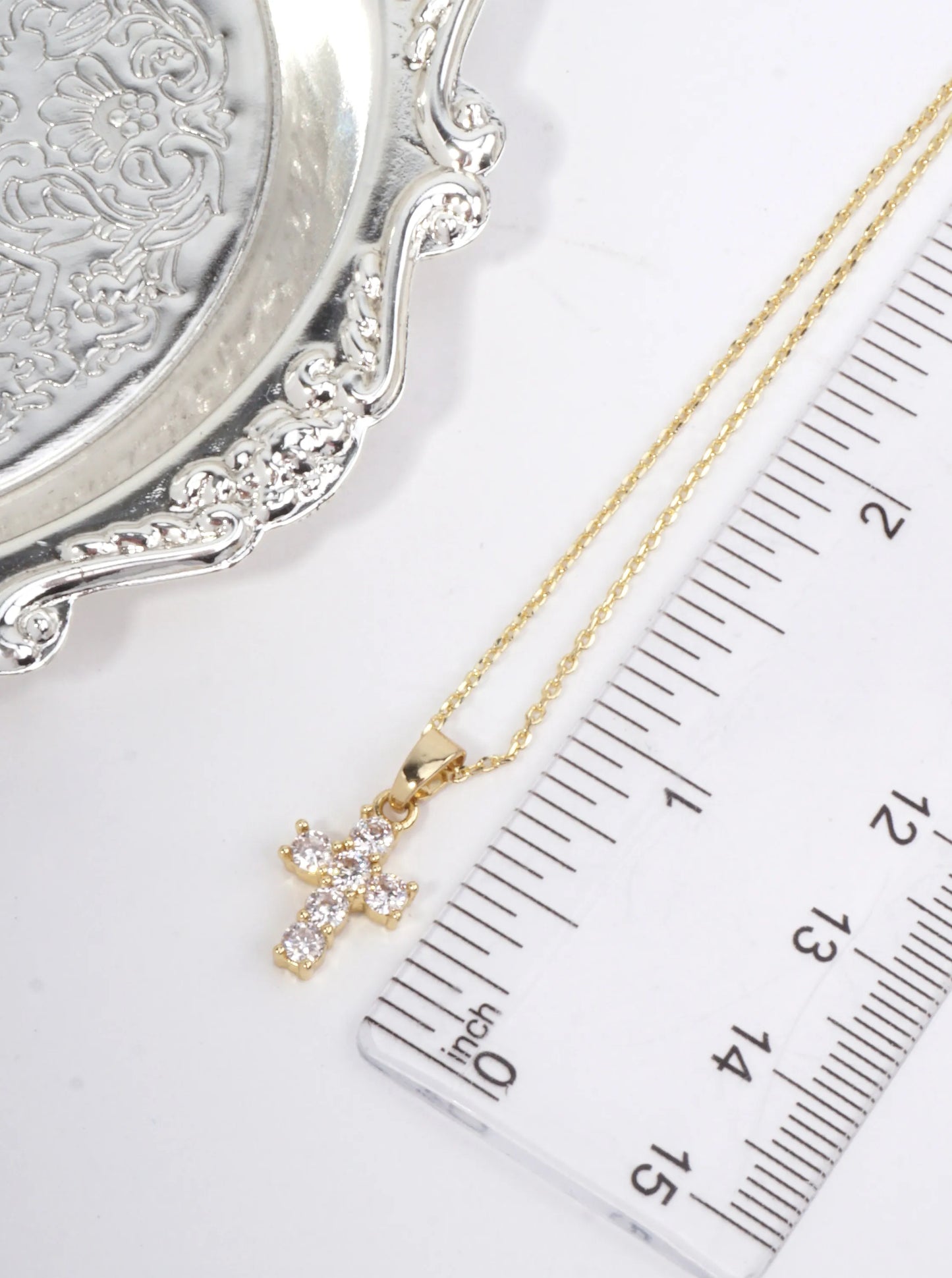 14K-Gold-Dipped Faith Inspired CZ Cross Pendant