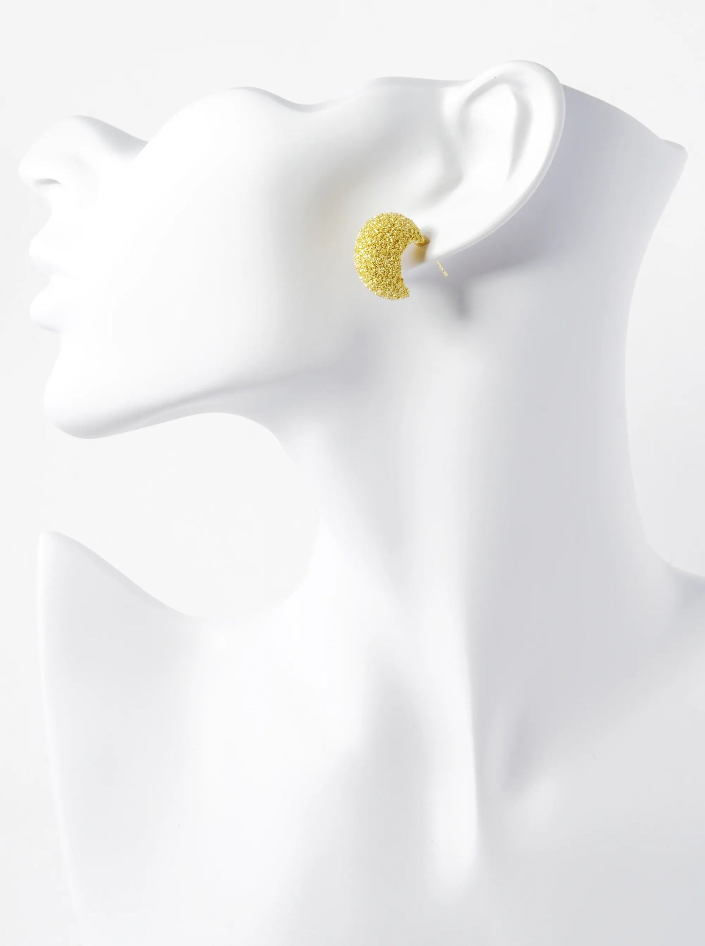 14K Gold Dipped Frosted 18mm Open Hoop Earrings