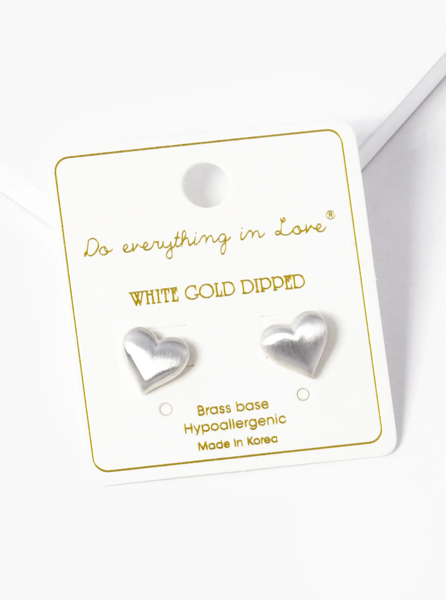 14K Gold Dipped Heart Pearl Two Sided Stud Earrings