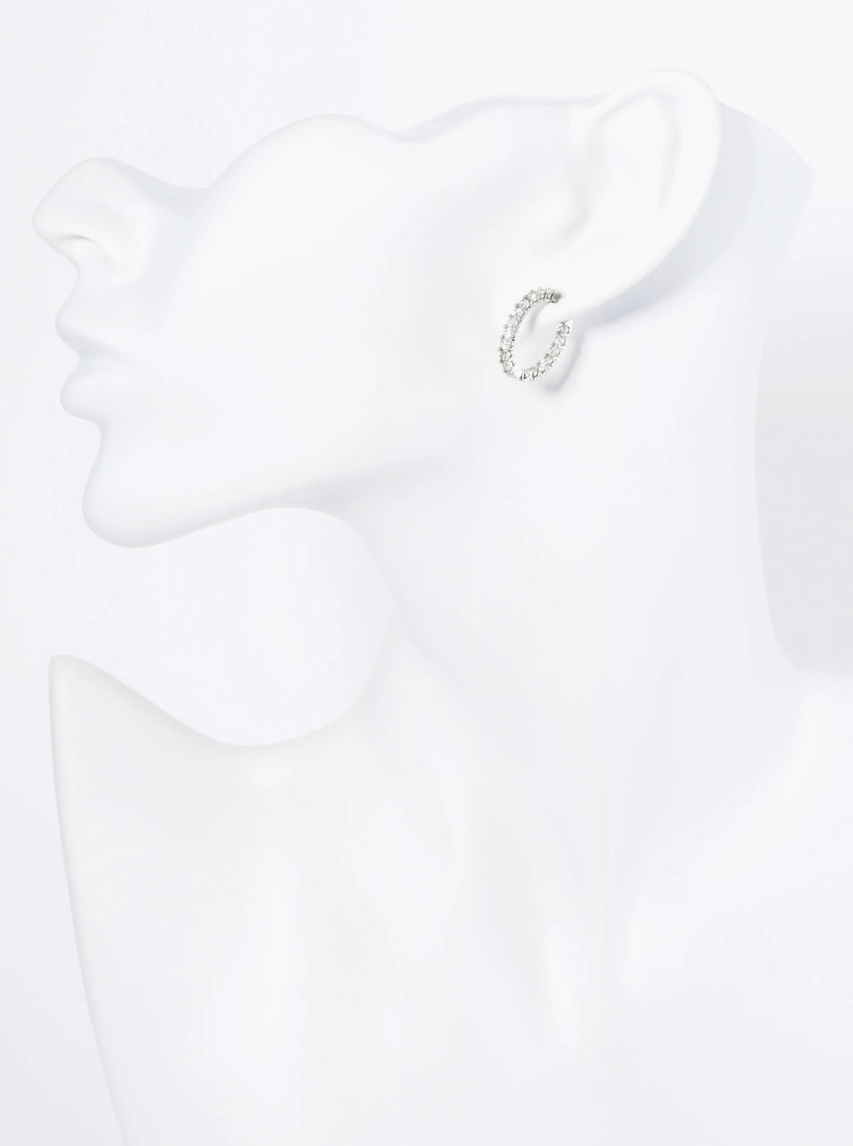 14K Gold Dipped Inside-Out Pave Cubic Zirconia 18mm Oval Hoop Earrings