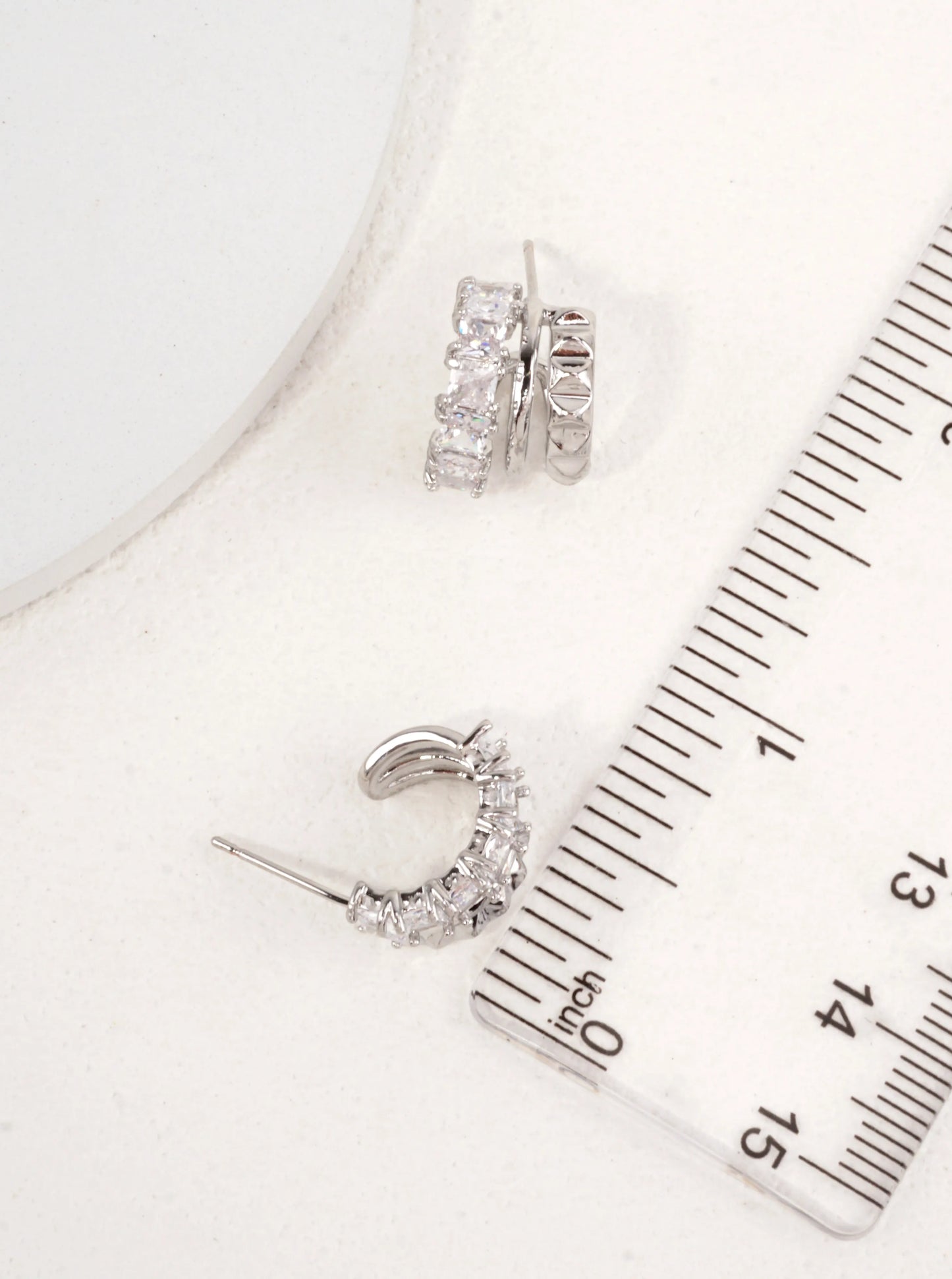 14K-Gold Dipped Layered Hoop Earrings WITH CZ