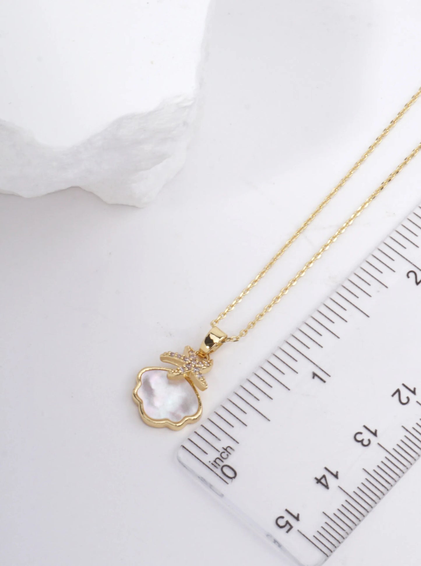 14K-Gold-Dipped MOP Shell Starfish Necklace
