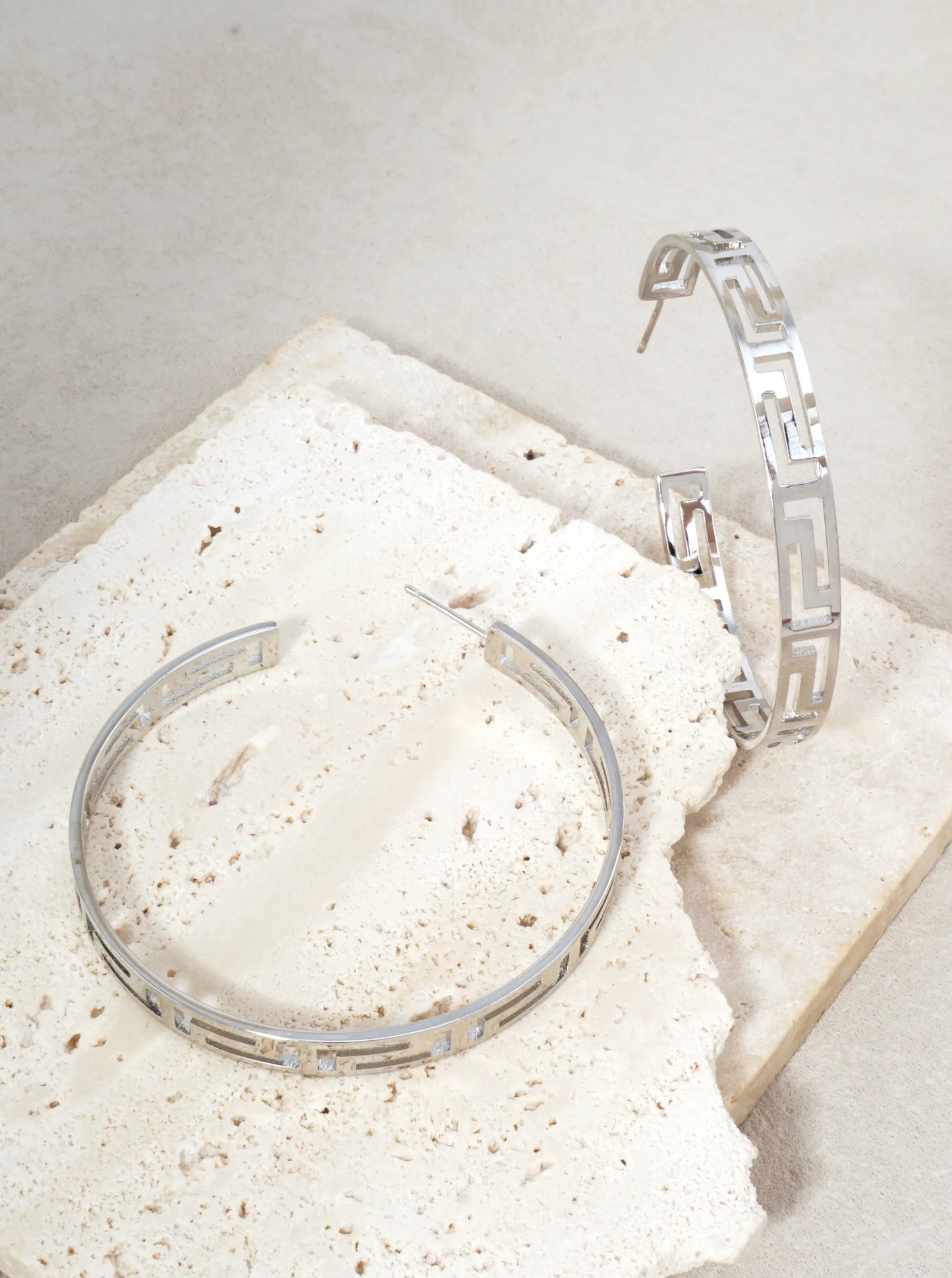 14K Gold-Dipped Medium Hoop Earrings 1.97 Inch