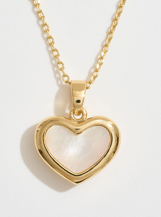 14K-Gold-Dipped Mother Of Pearl Heart Pendant Necklace