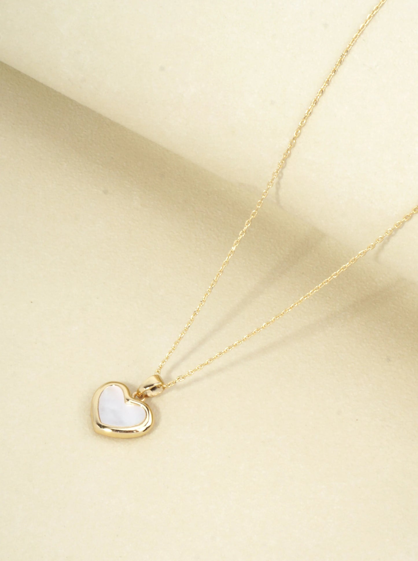 14K-Gold-Dipped Mother Of Pearl Heart Pendant Necklace