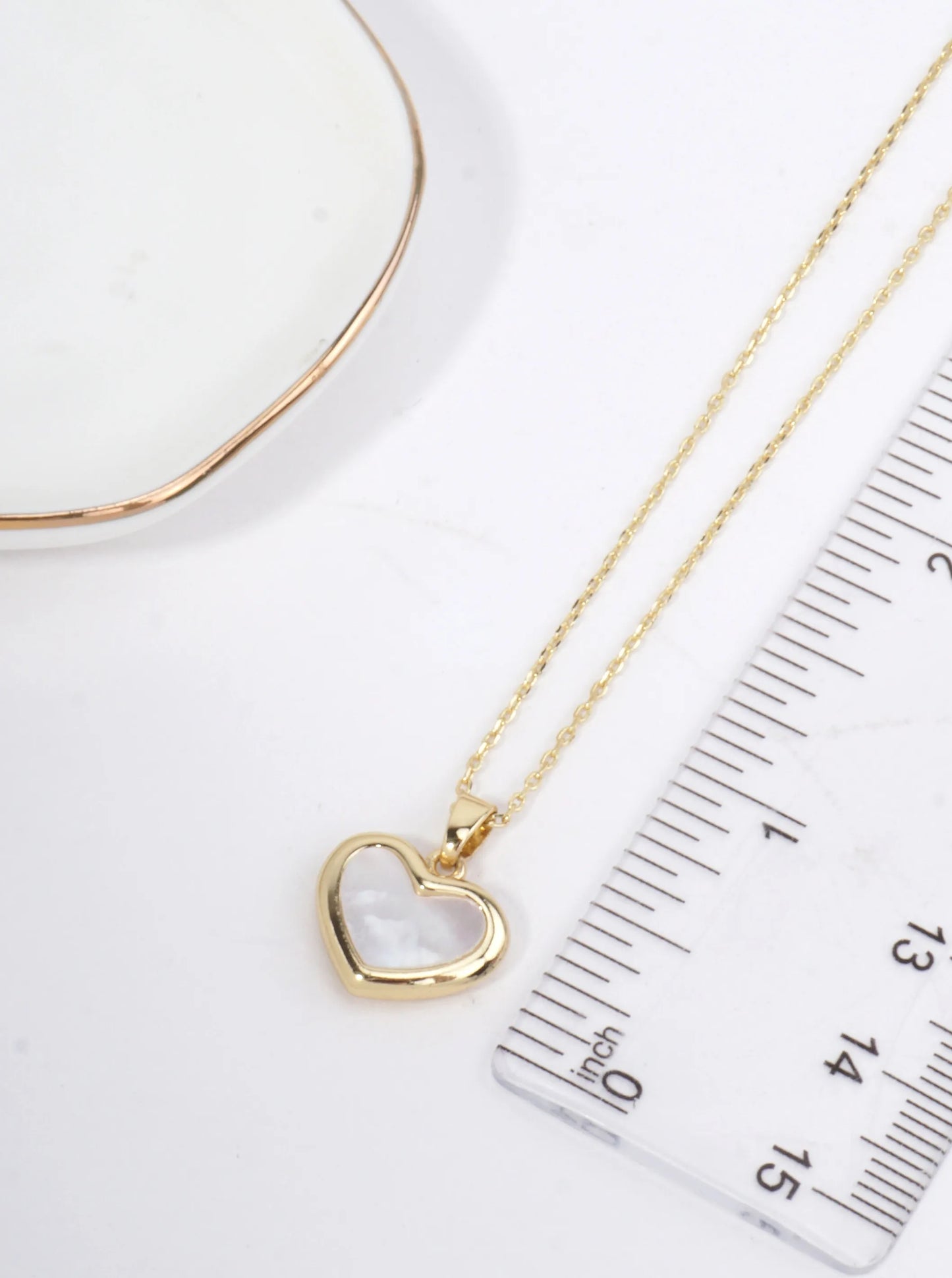 14K-Gold-Dipped Mother Of Pearl Heart Pendant Necklace