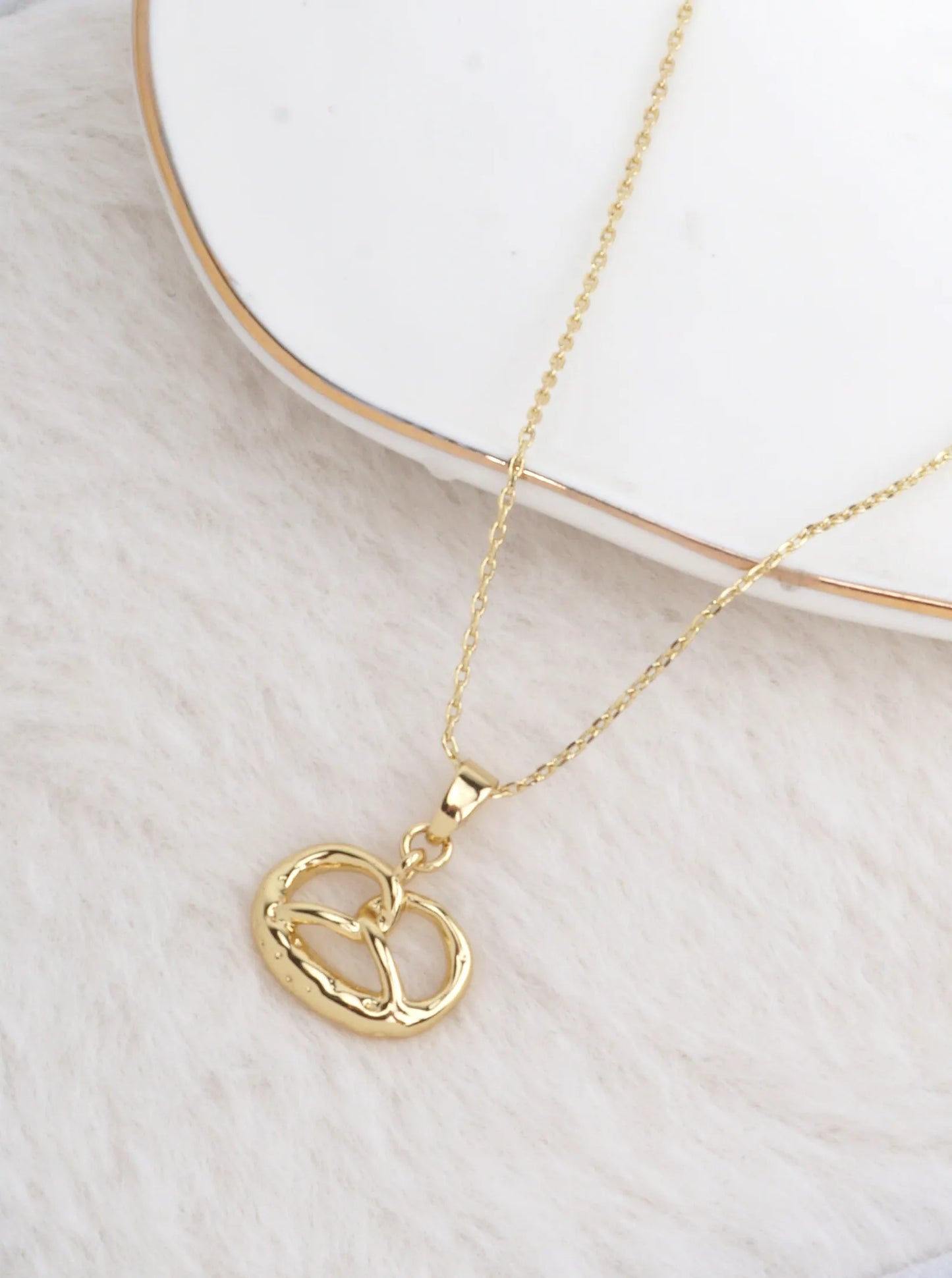 14K-Gold-Dipped Openwork Pretzel Necklace