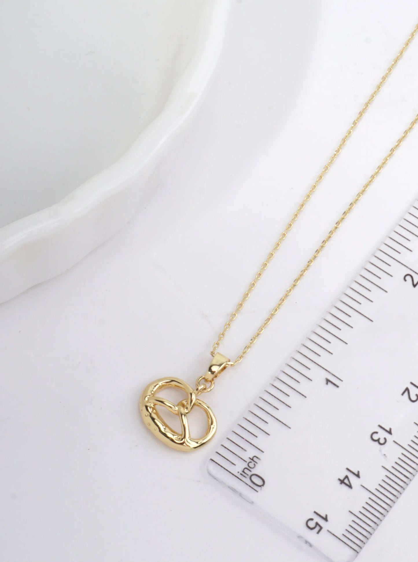 14K-Gold-Dipped Openwork Pretzel Necklace