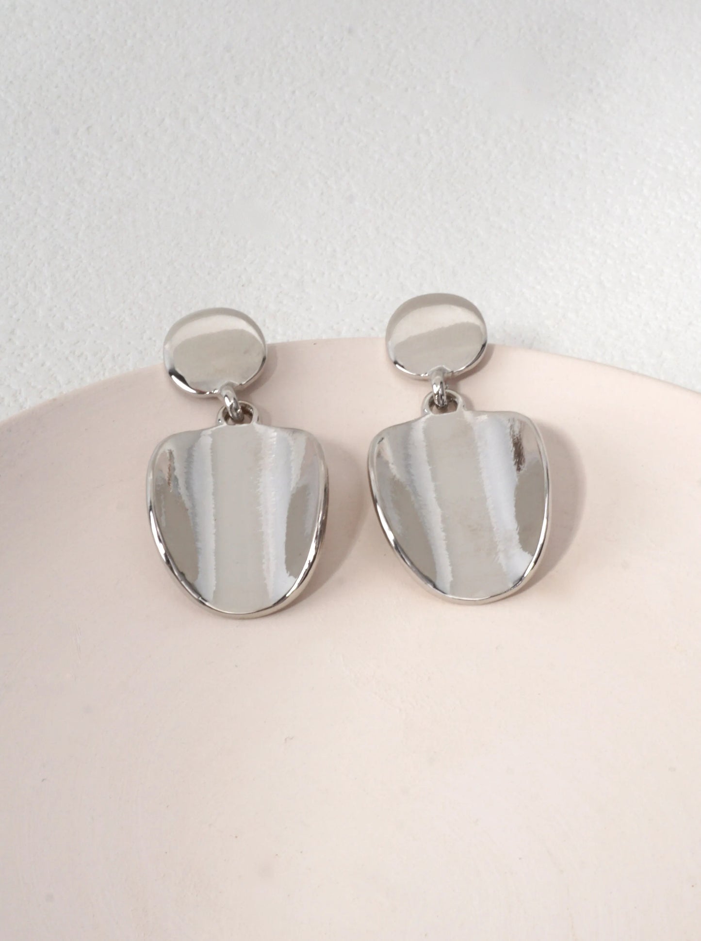14K Gold-Dipped Organic Shield Drop Earrings