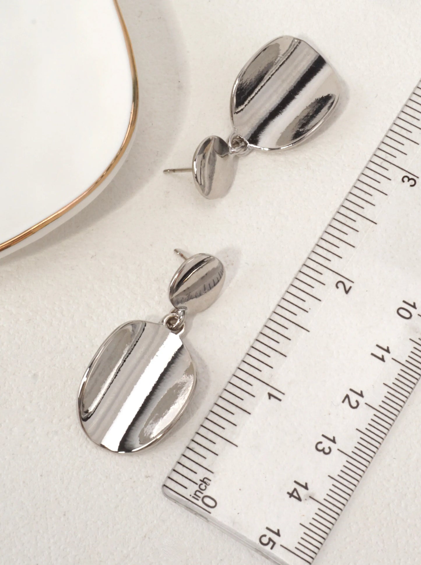 14K Gold-Dipped Organic Shield Drop Earrings