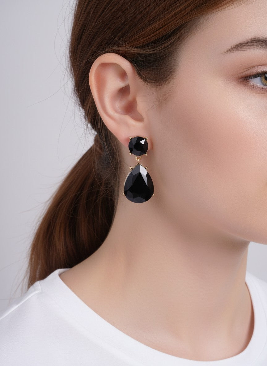 14K Gold-Dipped Pastel Crystal Drop Earrings