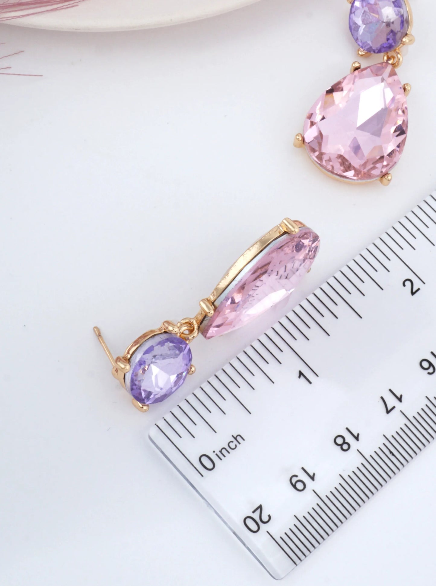 14K Gold-Dipped Pastel Crystal Drop Earrings
