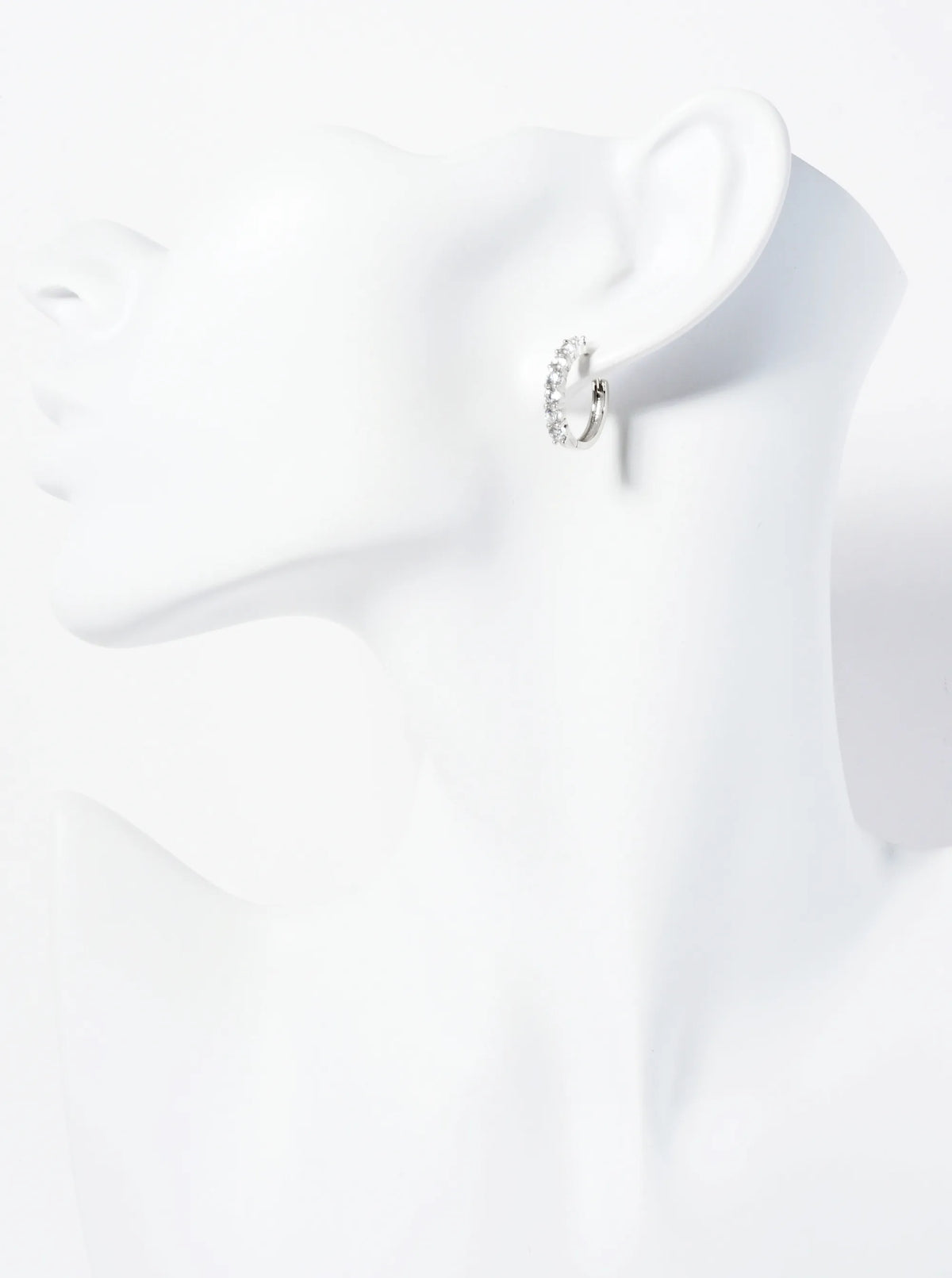 14K-Gold-Dipped Pave-Set Cubic-Zirconia 15mm Huggie Hoop Earrings