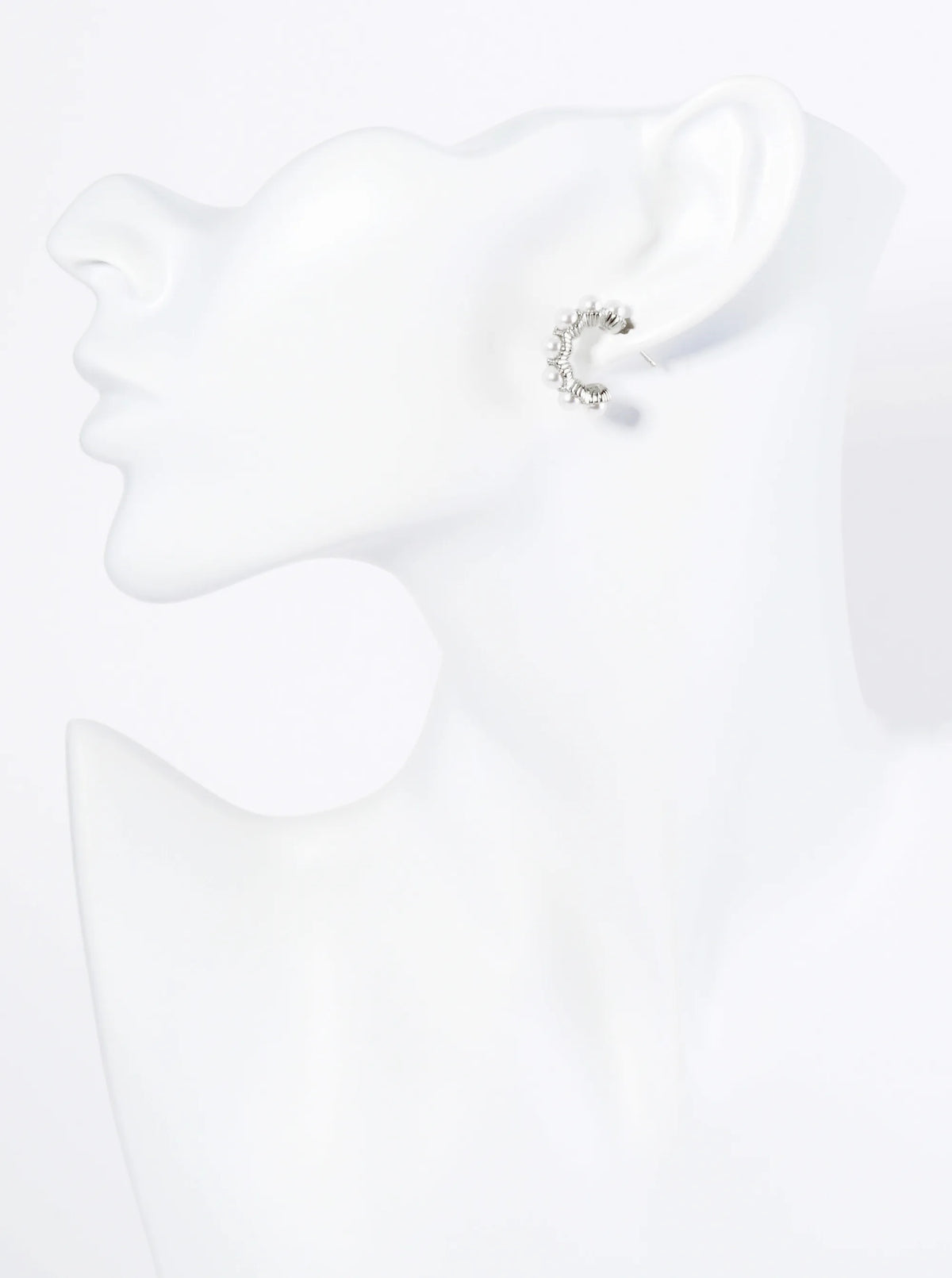 14K Gold Dipped Pearl Beaded 15mm Open Hoop Earrings