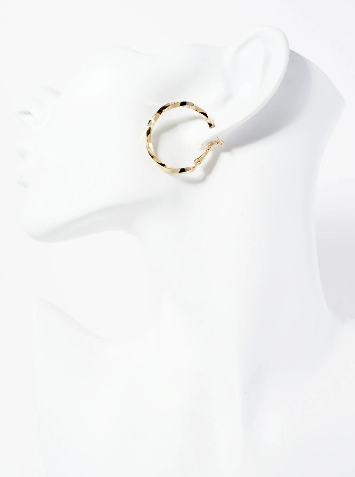 14K-Gold-Dipped Polished 30mm Twist Latch-Back Hoop Earrings
