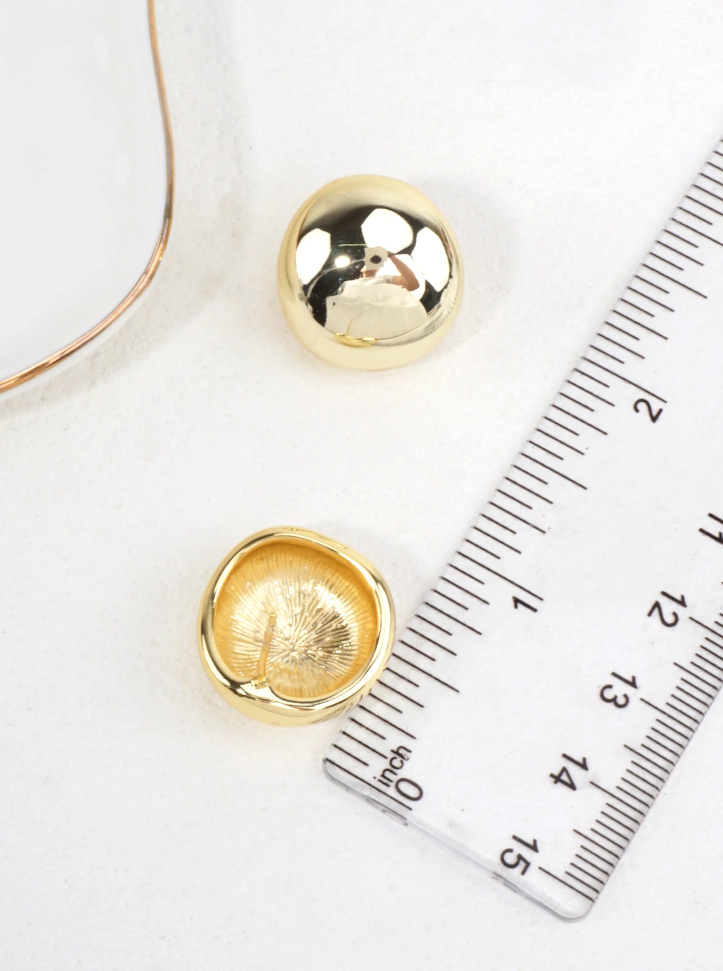 14K-Gold Dipped Puffy Oval Studs