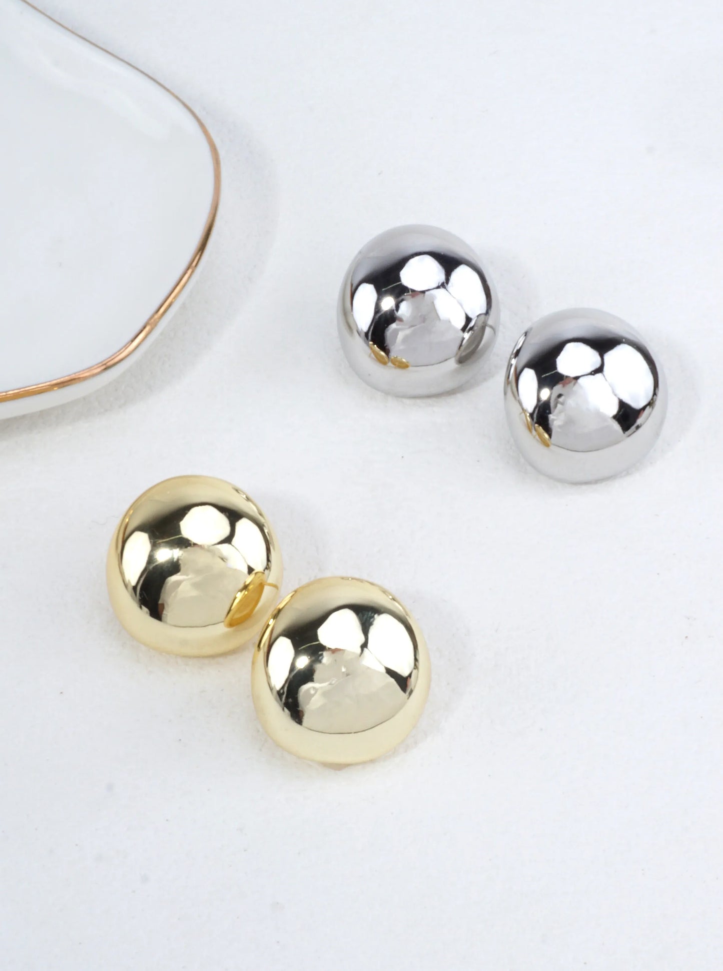 14K-Gold Dipped Puffy Oval Studs