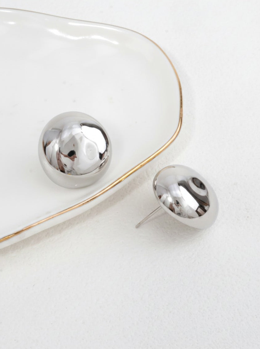 14K-Gold Dipped Puffy Oval Studs