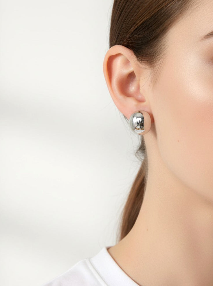 14K-Gold Dipped Puffy Oval Studs