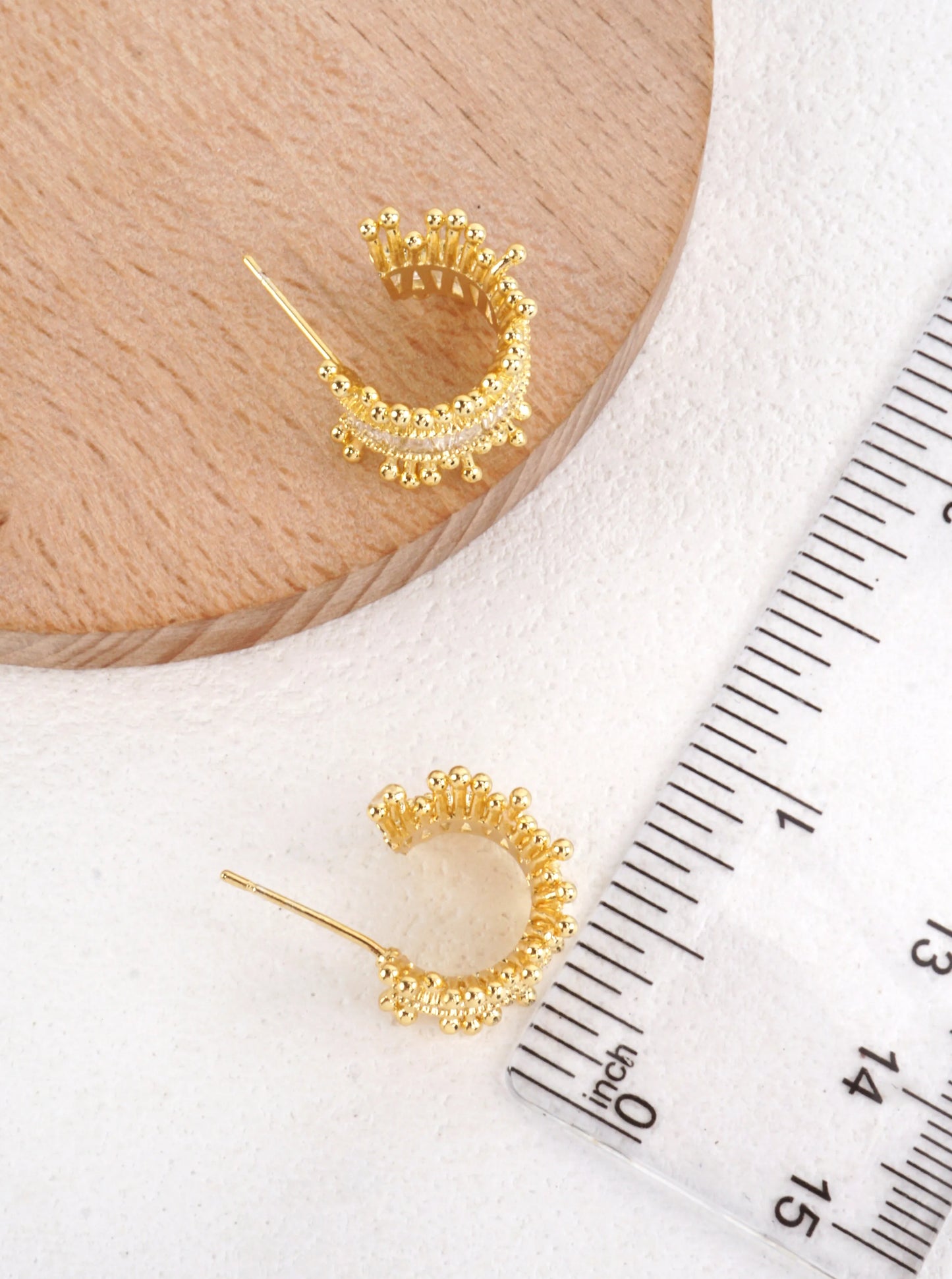 14K-Gold Dipped Radiant Baguette Hoop Earrings