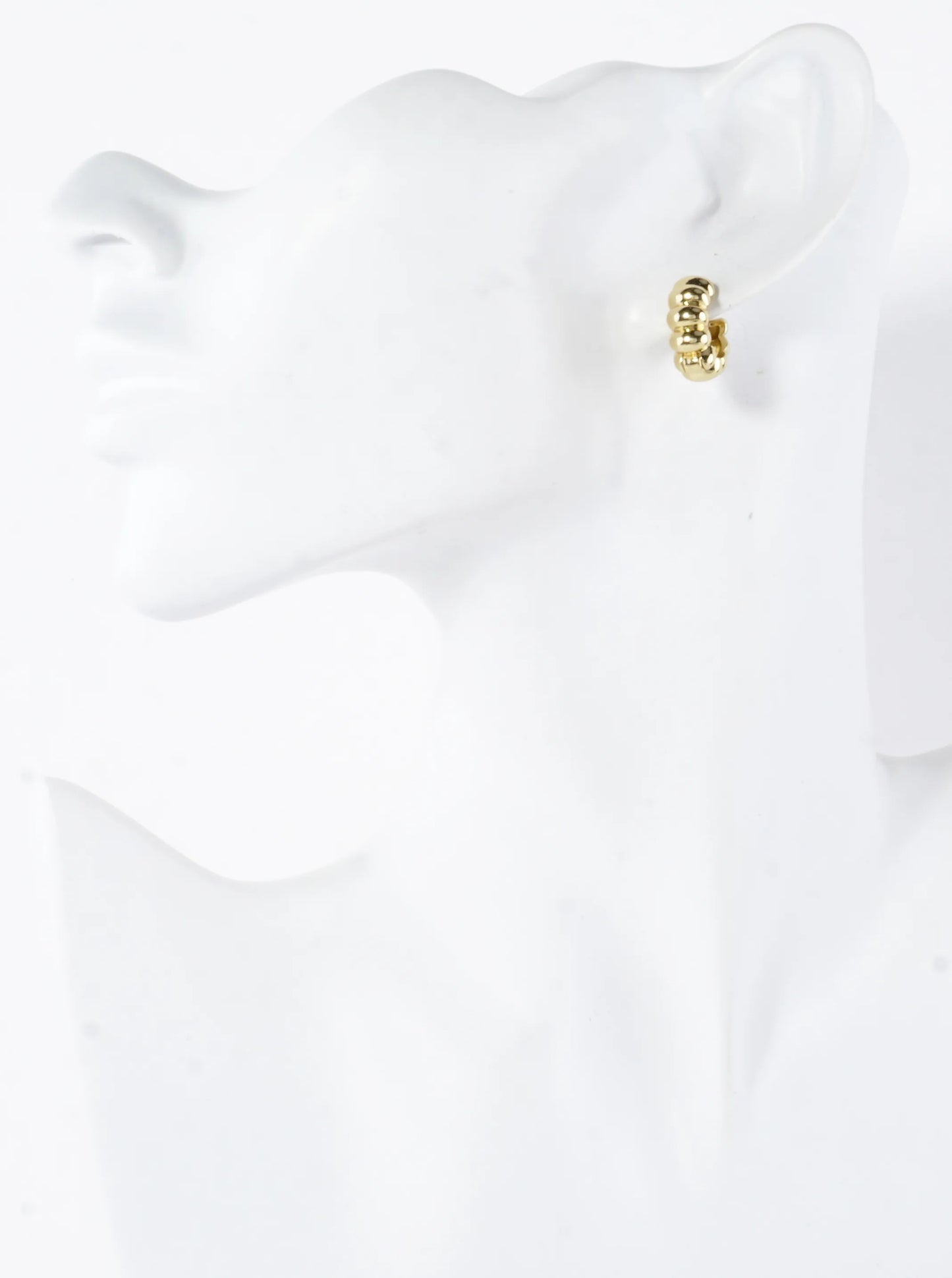 14K Gold Dipped Ribbed Hoop Earrings