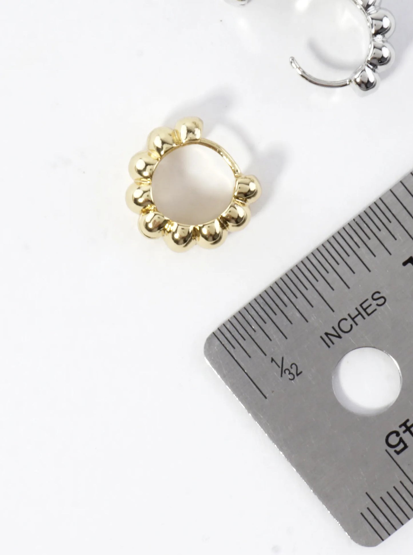 14K Gold Dipped Ribbed Hoop Earrings
