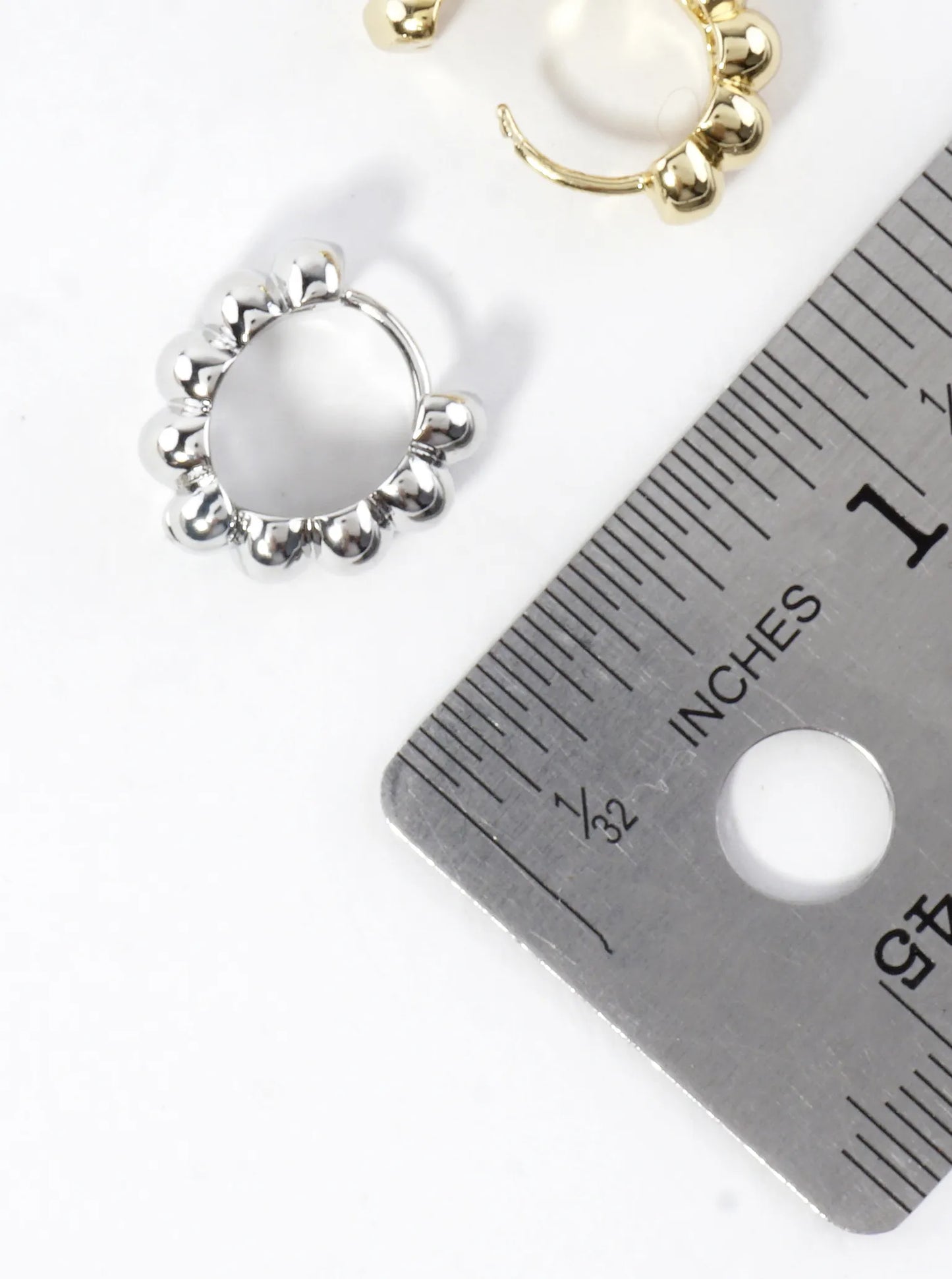 14K Gold Dipped Ribbed Hoop Earrings