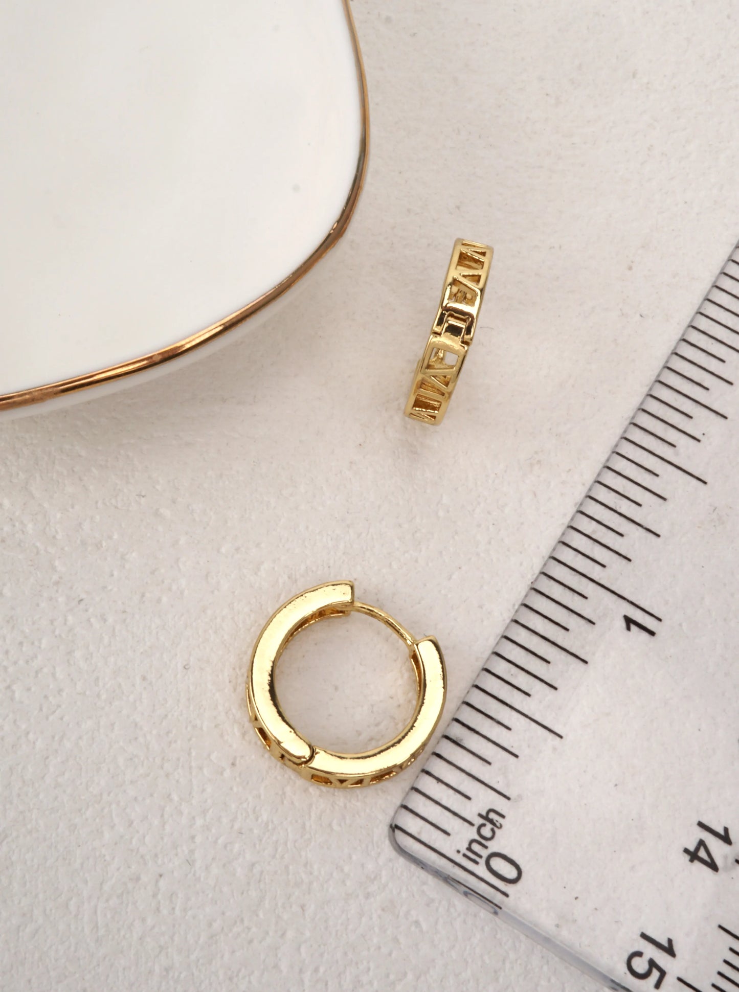 14K Gold-Dipped Roman Numeral Hoops