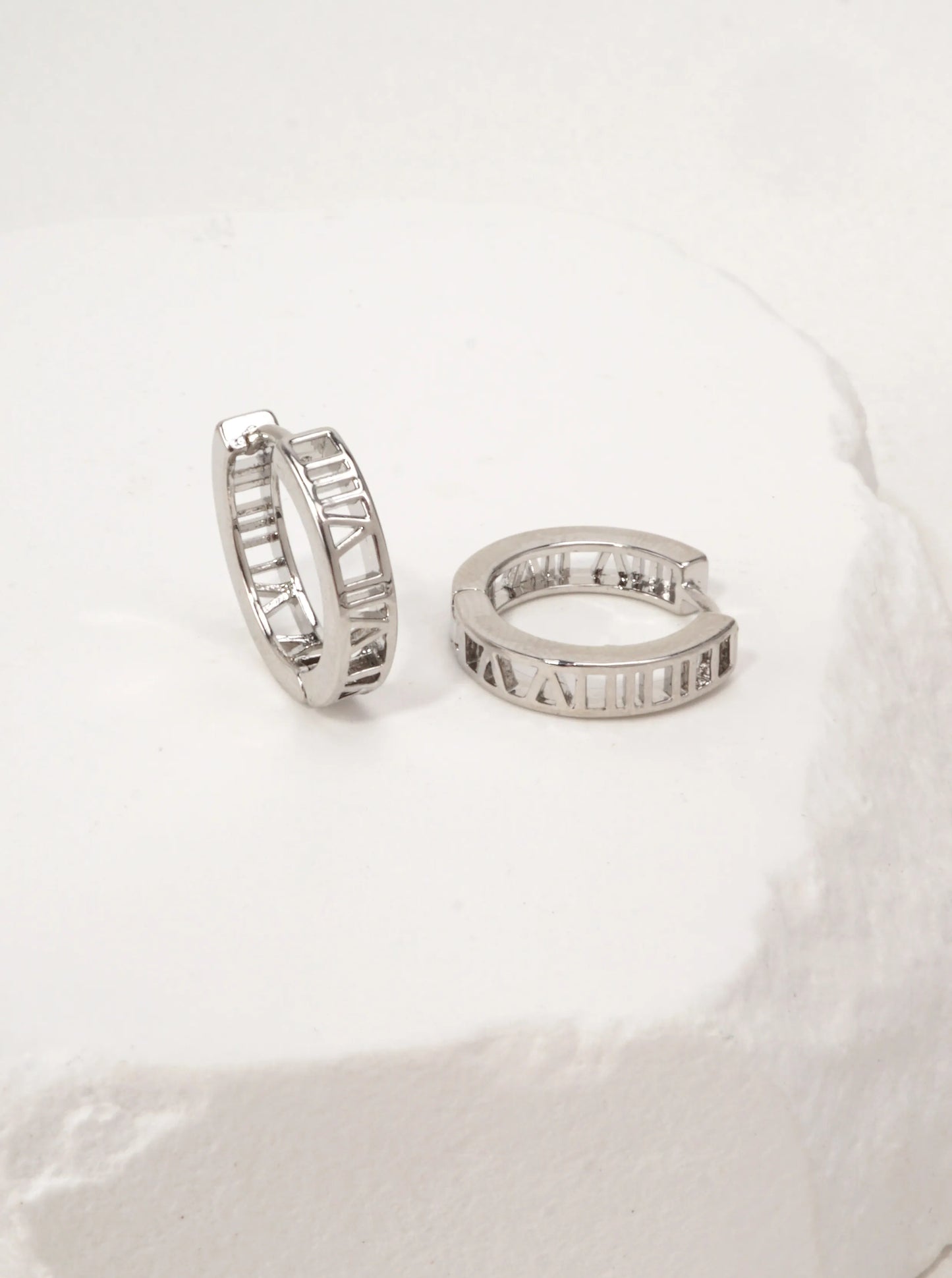 14K Gold-Dipped Roman Numeral Hoops
