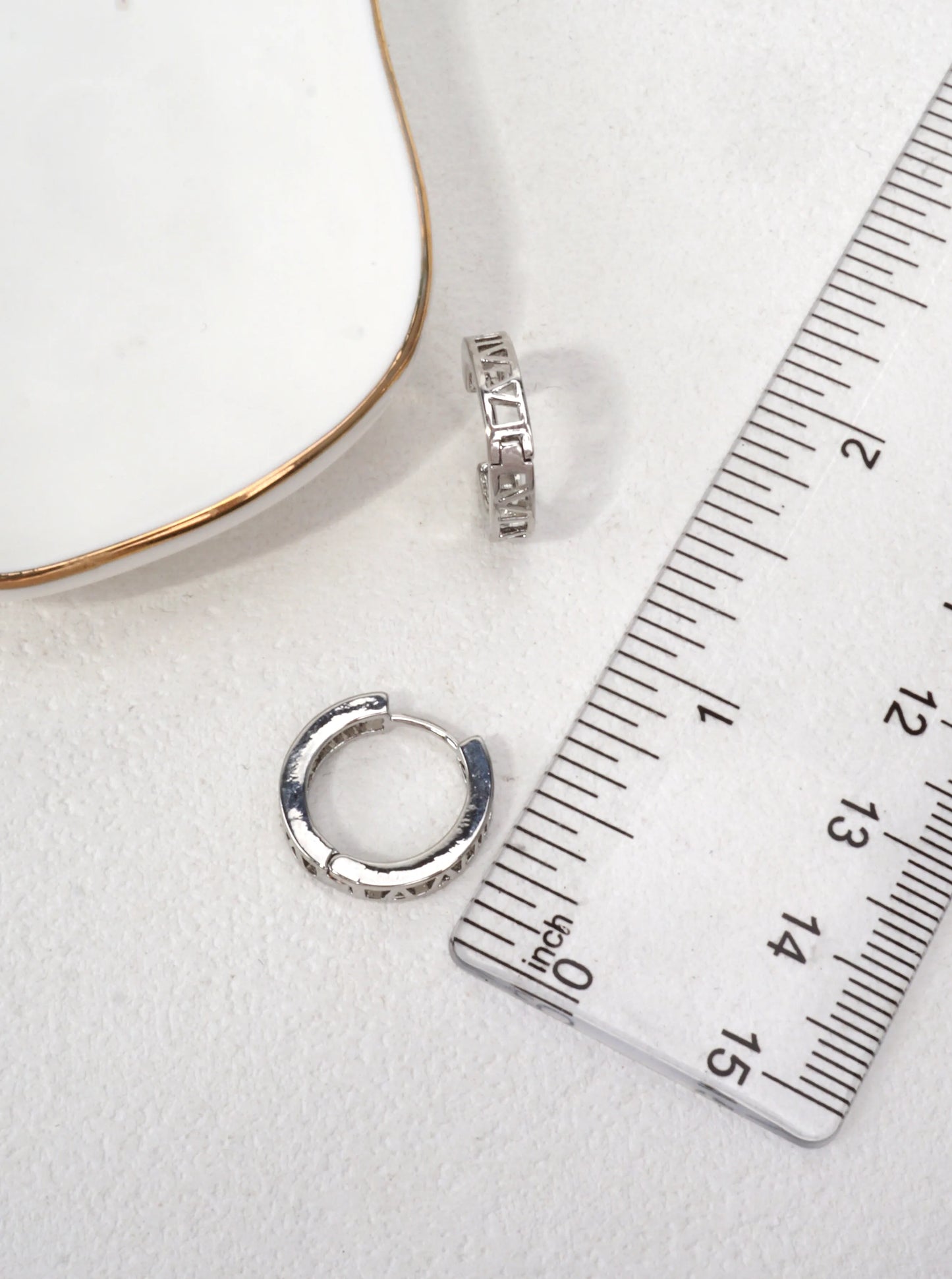 14K Gold-Dipped Roman Numeral Hoops