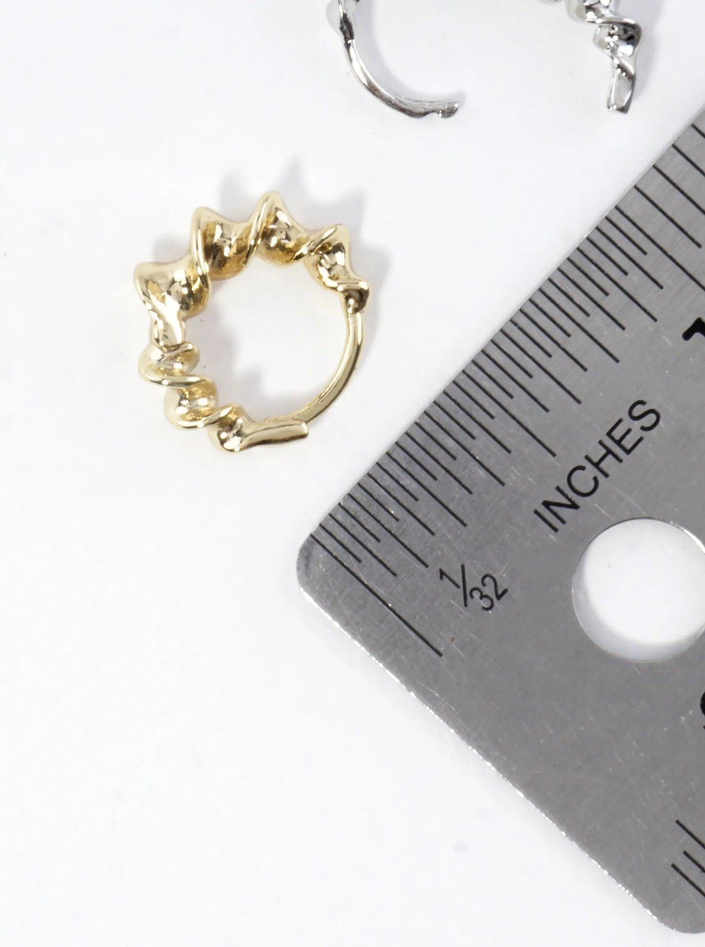 14K Gold Dipped Spiral Brass Hoop Earrings Mini