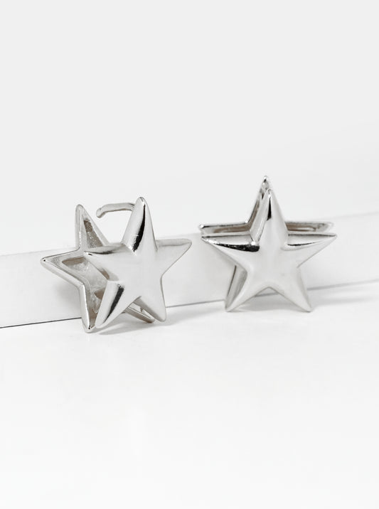 14K Gold Dipped Star Huggie Hoop Earrings