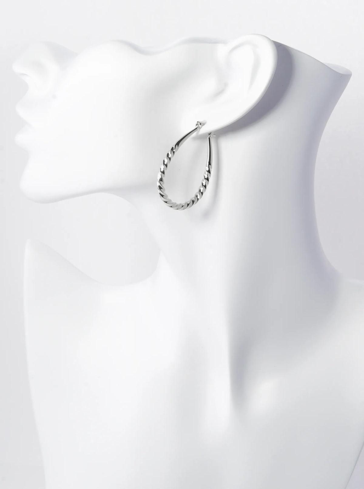 14K Gold Dipped Teardrop Shape 40mm Twist Hoop Earrings