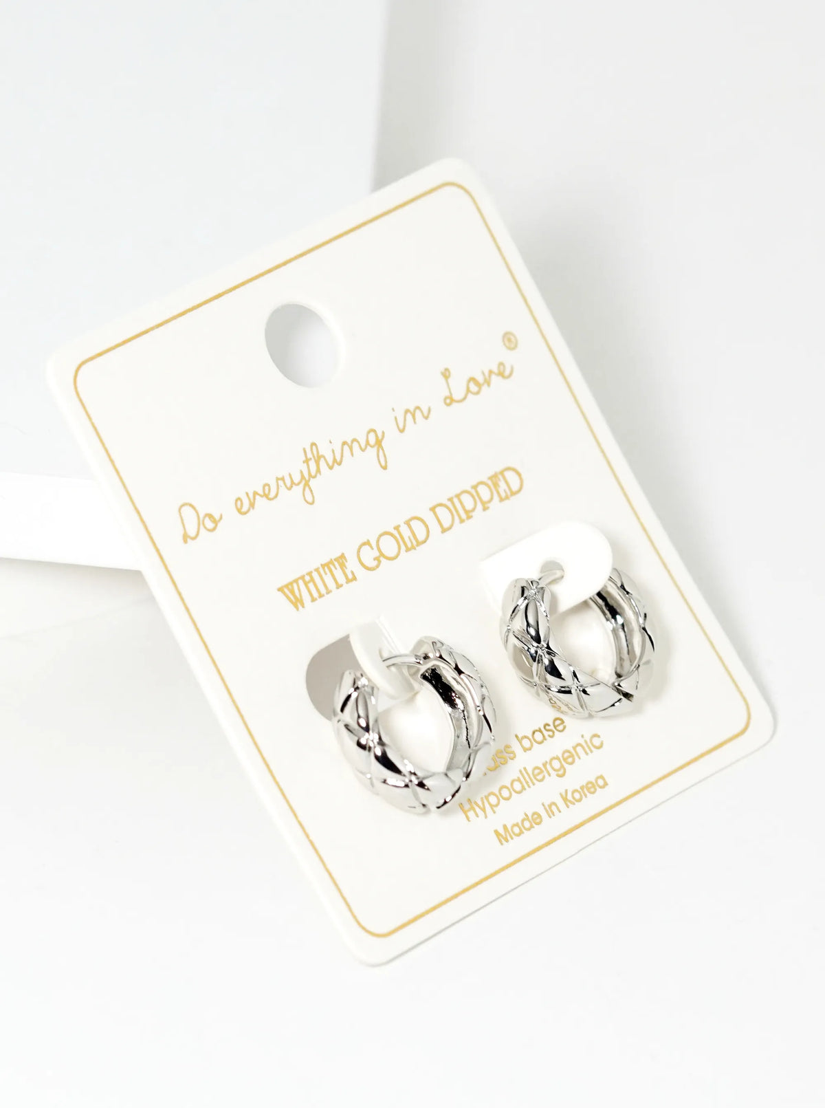 14K Gold Dipped Textured 9mm Brass Huggie Hoop Earrings