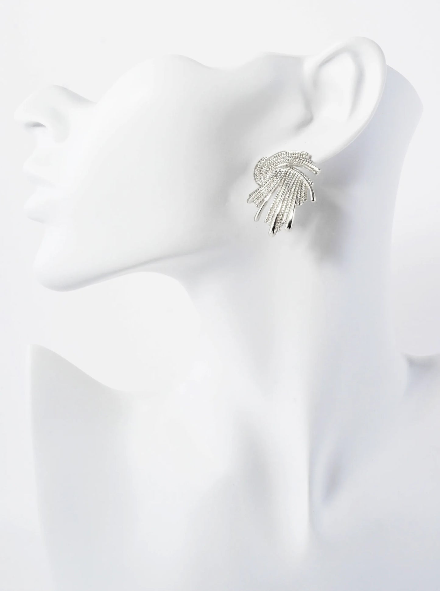 14K-Gold-Dipped Textured Brass Abstract Post Earrings