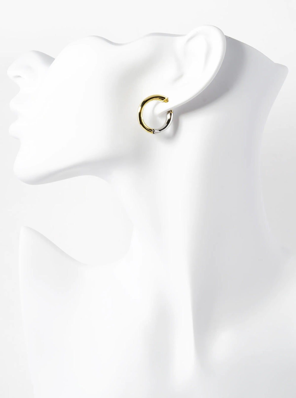 14K Gold Dipped Two-Tone 20mm Huggie Hoop Earrings