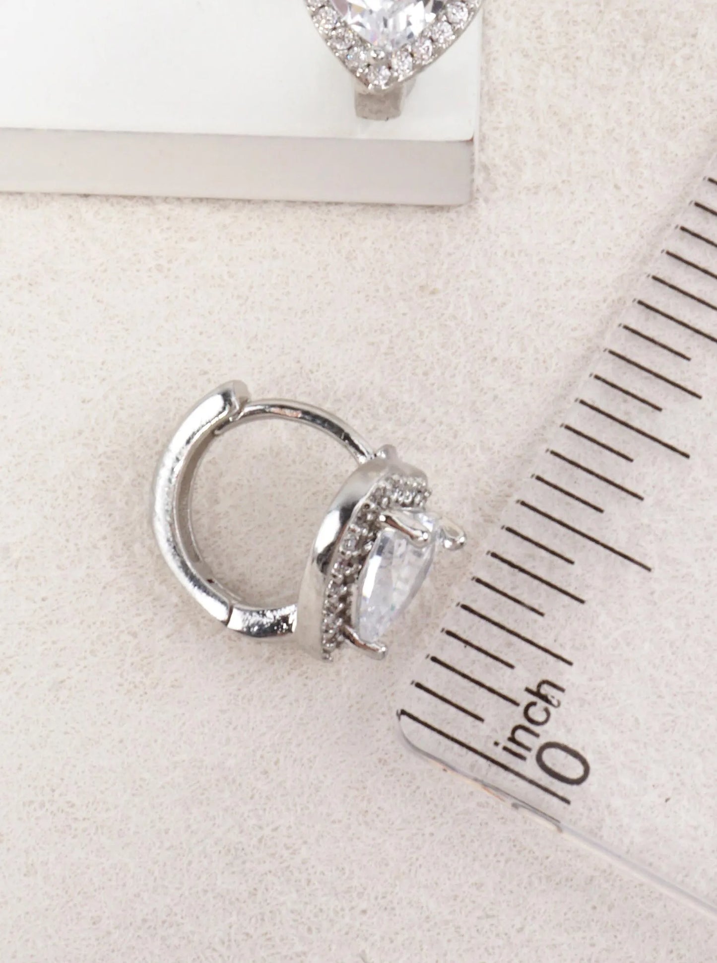 14k Gold Dipped Heart CZ Huggie Earrings