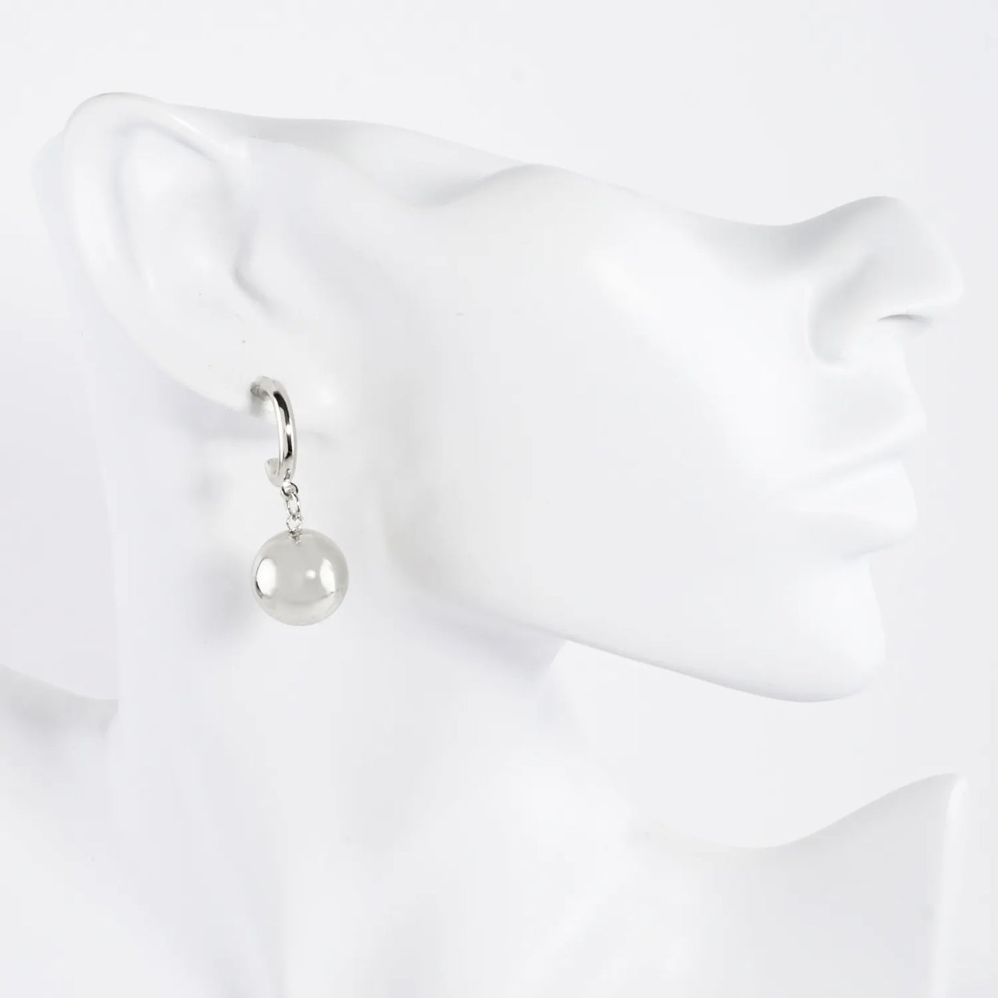 14mm Brass Ball Drop 15mm 14K-Gold-Dipped Hoop Earrings