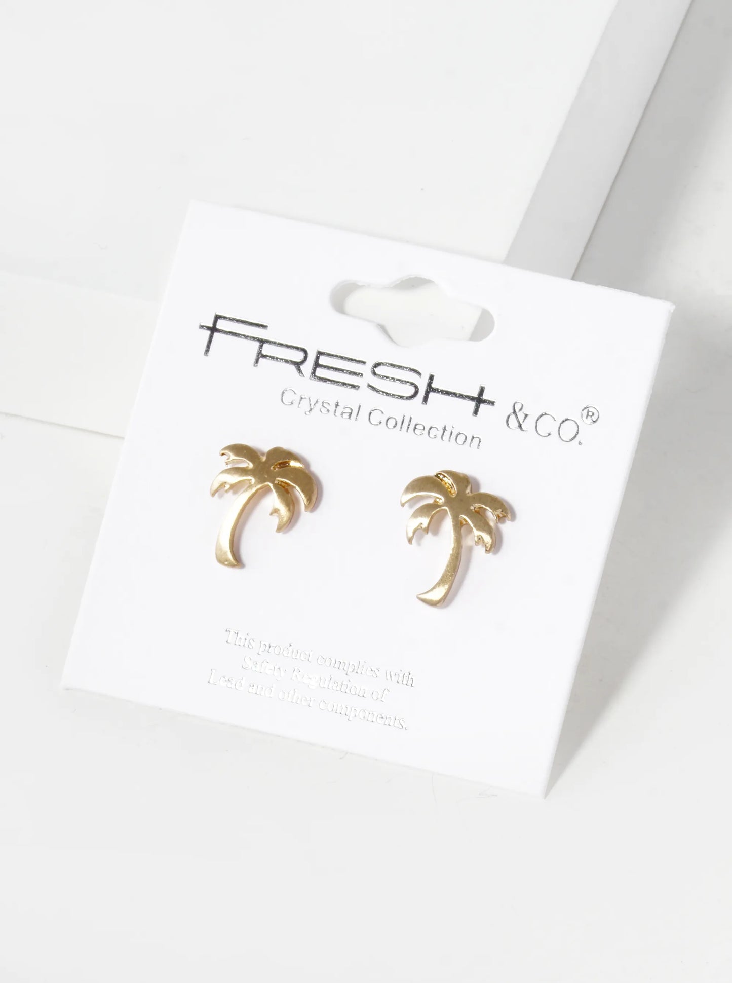 14mm Palm Tree Tropical Stud Earrings