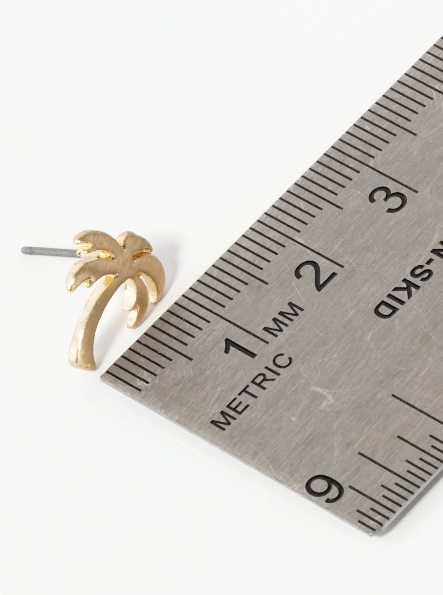 14mm Palm Tree Tropical Stud Earrings