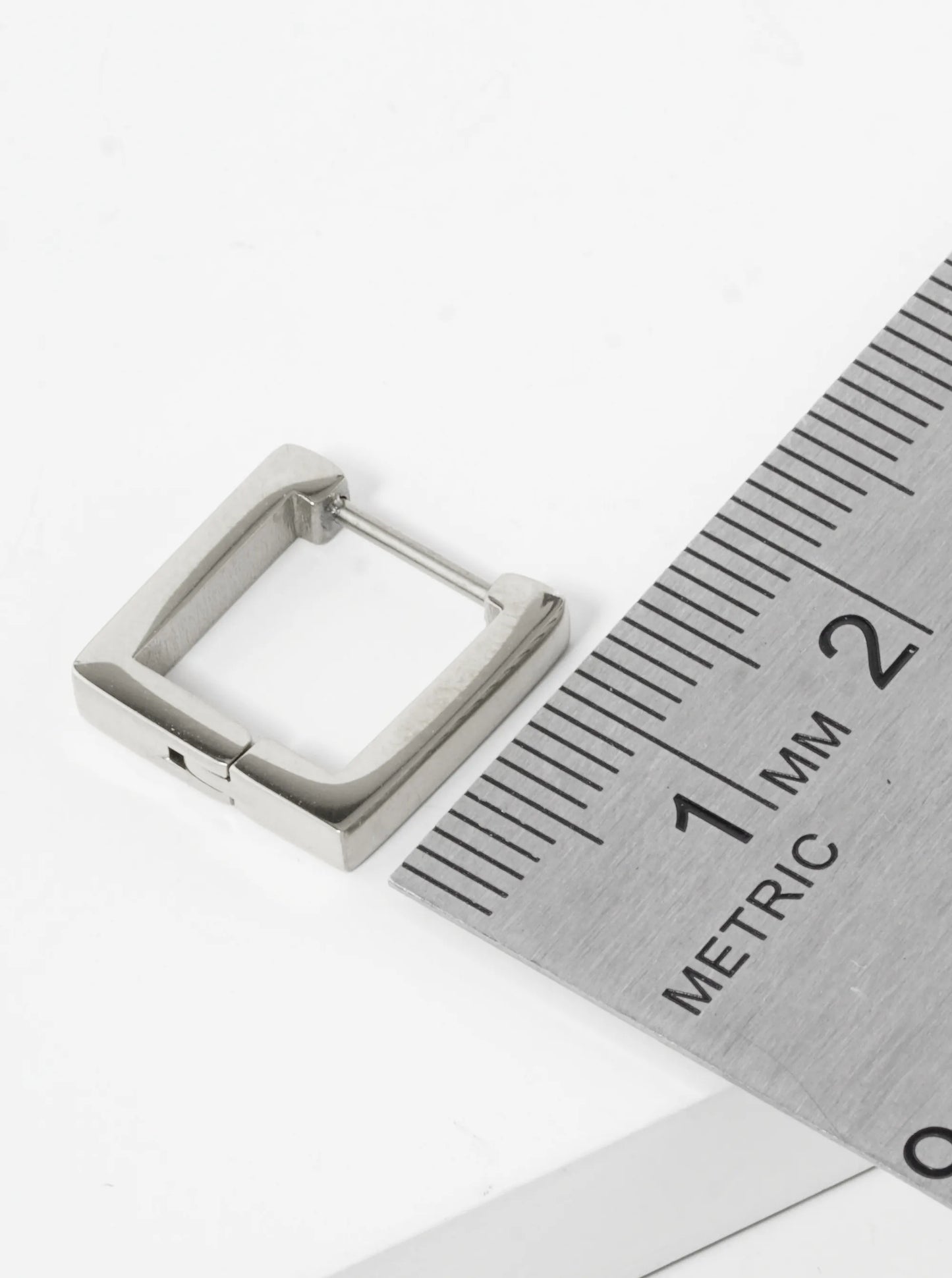 14mm Square Shape Stainless Steel Huggie Hoop Earrings
