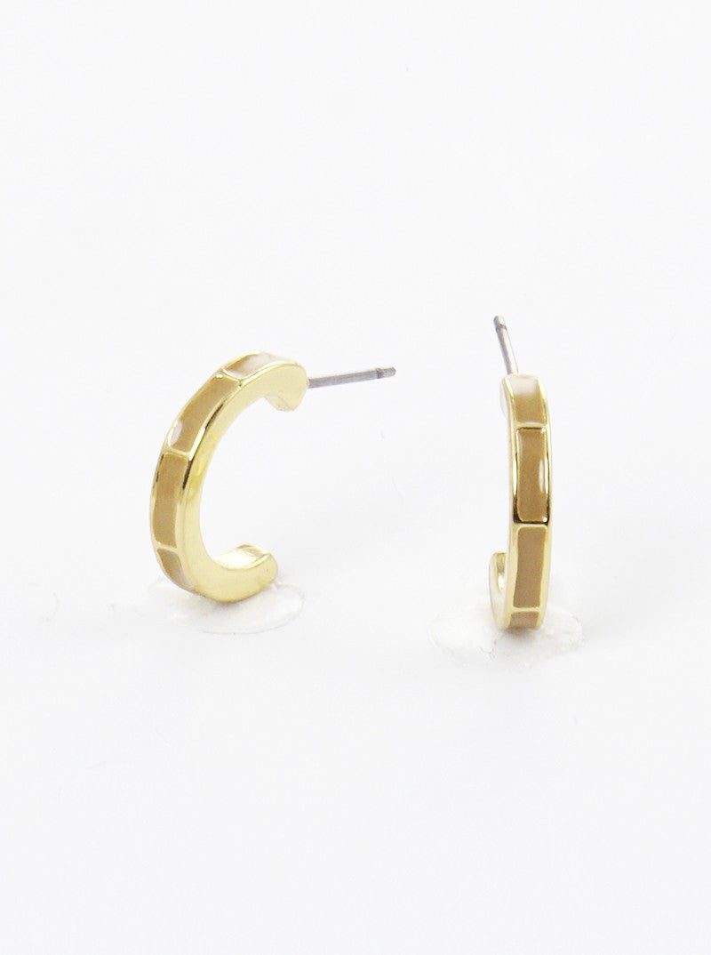 15mm Enamel Filled Dainty Hoop Earrings